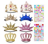 ATBUSS 8 Ensembles De Fabrication De Couronnes pour Enfants Et 2 Autocollants, Couvre-Chefs Faits À La Main À Faire Soi-Même, Matériel d'art Créatif, Décoration De Salle De Classe Parent-Enfant.