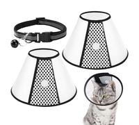 ATBUSS Anneau De Protection en Pointillé 2 Pièces Et Collier Noir 1 Pièce, Couverture Pratique Anti-Morsure Et Anti - Fuite pour Animaux De Compagnie, Scénarios De Soins Postopératoires pour Animaux.