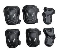ATBUSS Kit de protection enfant 6 pièces - Genouillères pour patinage, skateboard, patinage, cyclisme - Noir