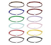 ATBUSS Lot de 10 Bracelets en Forme de Cœur et 2 en Forme d'Étoile - Tressés Colorés, Décoration de Poignet Simple, Réglables - 20*15*1cm