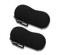 ATBUSS Lot de 2 Étuis à Lunettes, Organisateur de Soleil, Fermeture Éclair Pratique, Fin Avec Clip de Ceinture, Convient à Toutes les Lunettes (Noir)