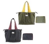 ATBUSS Lot de 2 Grands Sacs à Provisions Pliables et Portables - Avec Cordon de Serrage, Réutilisables et Imperméables - Pour le Shopping, la Gym