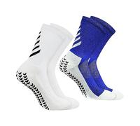 ATBUSS Lot de 2 paires de chaussettes de football, antidérapantes, pointes en caoutchouc antidérapantes, anti-transpiration et respirantes, unisexes, conviennent pour le football, le basketball, la