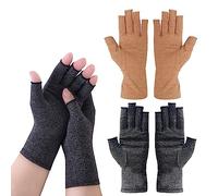 ATBUSS Lot de 2 paires de gants de soulagement de la douleur, design demi-doigt, protection de la santé sportive, soulagement des douleurs articulaires, convient pour l'arthrite rhumatoïde, l'arthrose