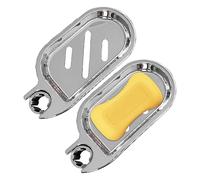 ATBUSS Lot de 2 Porte-Savon Avec Couvercle en Silicone Antidérapant, en ABS, de Douche, Creux, Pour Tubes de 22 mm