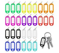 ATBUSS Lot de 30 porte-clés, étiquettes de bagage, porte-clés, feuilles d'étiquettes vides pour sacs à dos, bagages, clés (multicolores)