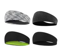 ATBUSS Lot de 4 bandeaux anti-transpiration pour homme, bandeau de sport, bandeau élastique, multicolore en option, convient pour la course, l'escalade, la randonnée, le cyclisme