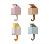 ATBUSS Lot de 4 crochets autocollants mignons pour animaux domestiques - créatifs pour chats, sans perçage, adaptés pour accrocher des clés, des manteaux et des chapeaux