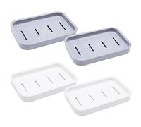 ATBUSS Lot de 4 porte-savons, porte-savon, maintien au sec, porte-savon de salle de bain avec vidange, facile à nettoyer pour douche, salle de bain, cuisine, lavabo