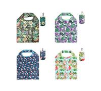 ATBUSS Lot de 4 Sacs à Provisions Pliables et Réutilisables - Portables, Imperméables pour Courses, Shopping, Usage Quotidien - Motif Petite Marguerite, Fleur