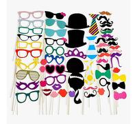 ATBUSS Lot de 58 accessoires amusants pour cabine photo de mariage - Moustache - Accessoires amusants pour anniversaire, mariage, fête