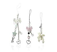 ATBUSS Pendentifs À 3 Nœuds, Chaîne De Téléphone Portable Sweet Girl Heart, Pendentif Clé Simple Et Polyvalent, Accessoires Mignons pour Pendentif De Sac.