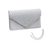 ATBUSS Sac à Main avec Chaîne en Argent 120 cm et 40 cm, Diamant Brillant, pour Bal, Dîner, Fête, Mariage - Argenté