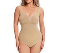 Atbuty Body short pour femme, contrôle du ventre, sans couture, sculptant le corps, Body string beige, Medium