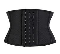 Atbuty Corset Amincissant en Latex pour Le Torse et la Taille, Noir (Torse de 17,8 cm, Respirant, 9 os), Medium