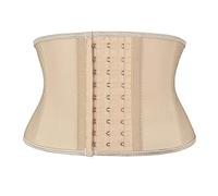 Atbuty Corset Amincissant pour Le Ventre et Le Ventre en Latex, Beige (Torse Court 17,8 cm, 9 os en Acier)., Medium