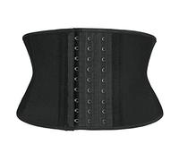 Atbuty Corset Amincissant pour Le Ventre et Le Ventre en Latex, Noir (Torse Court 17,8 cm, 9 os en Acier)., Medium