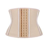 Atbuty Corset Bustier Court en Latex pour Le Sport, Beige (Torse de 22,9 cm, Respirant, 9 os), Medium