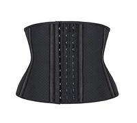 Atbuty Corset Bustier Court en Latex pour Le Sport, Noir (Torse de 22,9 cm, Respirant, 9 os), Medium