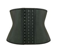 Atbuty Corset de Sport en Latex, Noir (22,9 cm Torse Court, 25 os en Acier)., Medium