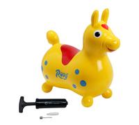 ATC Rody Cheval rebondissant avec pompe - Animal gonflable à partir de 3 ans - PVC robuste pour l'intérieur et l'extérieur (jaune)