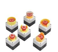 ATDJKVYH 1 Interrupteur à Bouton-Poussoir d'arrêt d'urgence for Ascenseur, boîtier de Commande avec Couvercle de Protection, boîtier étanche de 22 mm monté(9)