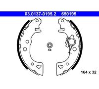 ATE 03.0137-0195.2 Jeu de mâchoires de frein pour CITROËN,PEUGEOT