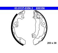 ATE 03.0137-0356.2 Jeu de mâchoires de frein pour FORD