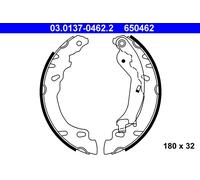 ATE 03.0137-0462.2 Jeu de mâchoires de frein pour FIAT,FORD