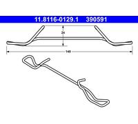 ATE 11.8116-0129.1 Ressort, étrier de frein