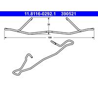 ATE 11.8116-0292.1 Ressort, étrier de frein pour CHEVROLET,OPEL,SAAB,VAUXHALL