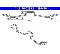 ATE 11.8116-0299.1 Ressort, étrier de frein
