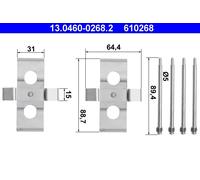ATE 13.0460-0268.2 Kit d'accessoires, plaquette de frein à disque pour MERCEDES-