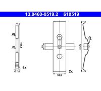 ATE 13.0460-0519.2 Kit d'accessoires, plaquette de frein à disque
