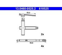 ATE 13.0460-0525.2 Kit d'accessoires, plaquette de frein à disque