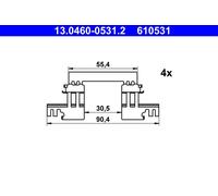 ATE 13.0460-0531.2 Kit d'accessoires, plaquette de frein à disque pour MAZDA