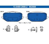 ATE 13.0460-2668.2 Kit de plaquettes de frein, frein à disque pour CITROËN,DS,OP