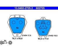 ATE 13.0460-2705.2 Kit de plaquettes de frein, frein à disque pour AUDI