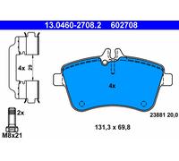 Jeu de plaquettes de frein ATE 13.0460-2708.2, avant