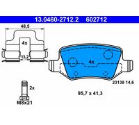 ATE 13.0460-2712.2 Kit de plaquettes de frein, frein à disque pour MERCEDES-BENZ