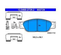 ATE 13.0460-2729.2 Plaquettes / Sabots de Frein Avant pour JAGUAR S-TYPE