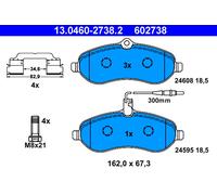 ATE 13.0460-2738.2 Kit de plaquettes de frein, frein à disque pour CITROËN,FIAT,