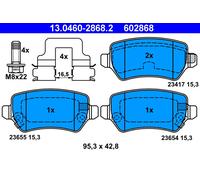 Jeu de plaquettes de frein ATE 13.0460-2868.2, arrière