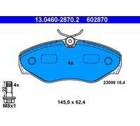 Jeu de plaquettes de frein ATE 13.0460-2870.2, avant