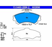 ATE 13.0460-2896.2 Kit de plaquettes de frein, frein à disque pour MITSUBISHI,SM