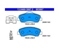 ATE 13.0460-3867.2 Plaquettes / Sabots de Frein Avant pour Citroën Peugeot 301