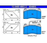 ATE 13.0460-4803.2 Kit de plaquettes de frein, frein à disque pour ALFA ROMEO