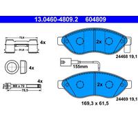 ATE 13.0460-4809.2 Kit de plaquettes de frein, frein à disque pour ,CITROËN,FIAT
