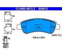 ATE 13.0460-4812.2 Kit de plaquettes de frein, frein à disque pour ,CITROËN,FIAT