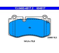ATE 13.0460-4817.2 Set Plaquettes de Frein, Disque de Frein pour Mercedes-Benz